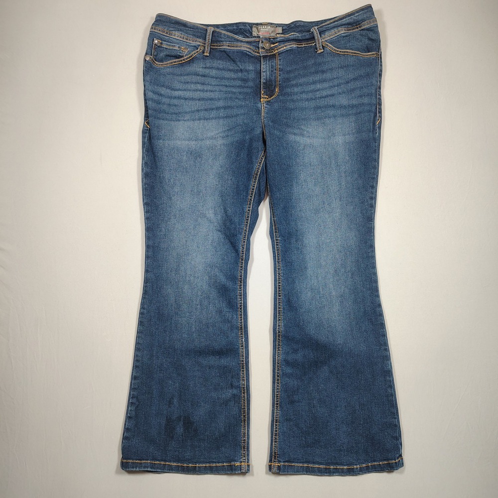 Torrid Luxe Slim Boot Jeans Women 18XS Blue Stretch Denim Solid Cotton Blend